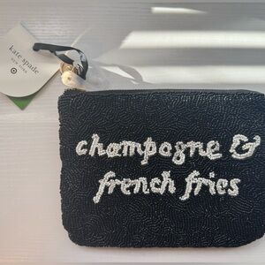 Kate Spade x Target Champagne and Fries Black Beaded Clutch